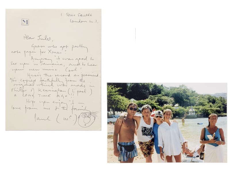 PAUL MCCARTNEY LETTER AND PHOTOGRAPH