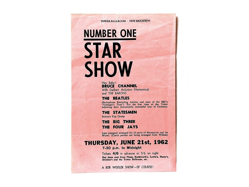 PROMOTIONAL FLYER FOR BEATLES SHOW
