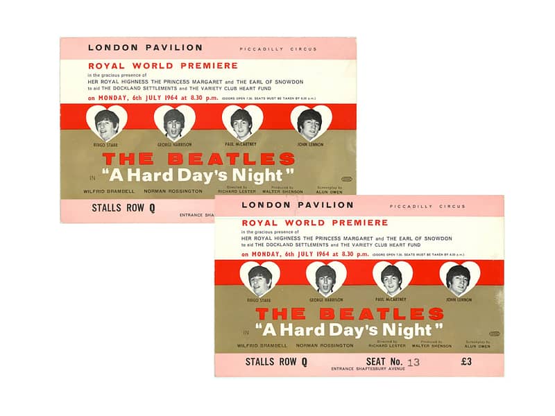 TICKETS FOR <I>A HARD DAY’S NIGHT</I> PREMIERE